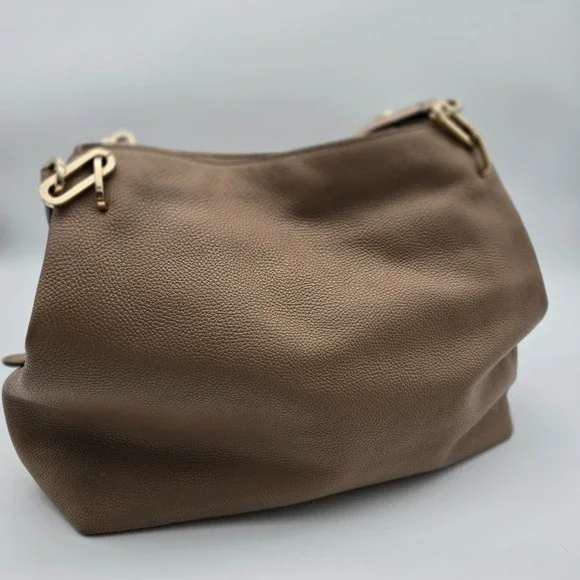 Michael Kors Raven Tan Pebble Leather Tote Shoulder Bag Hobo Style Hybrid Casual - Picture 5 of 16